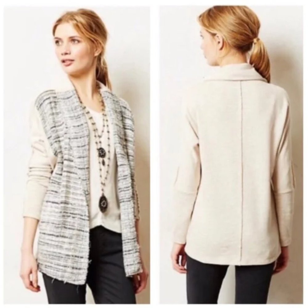 Anthropologie Dolan Twinkle Tweed Open Front Cardigan XS